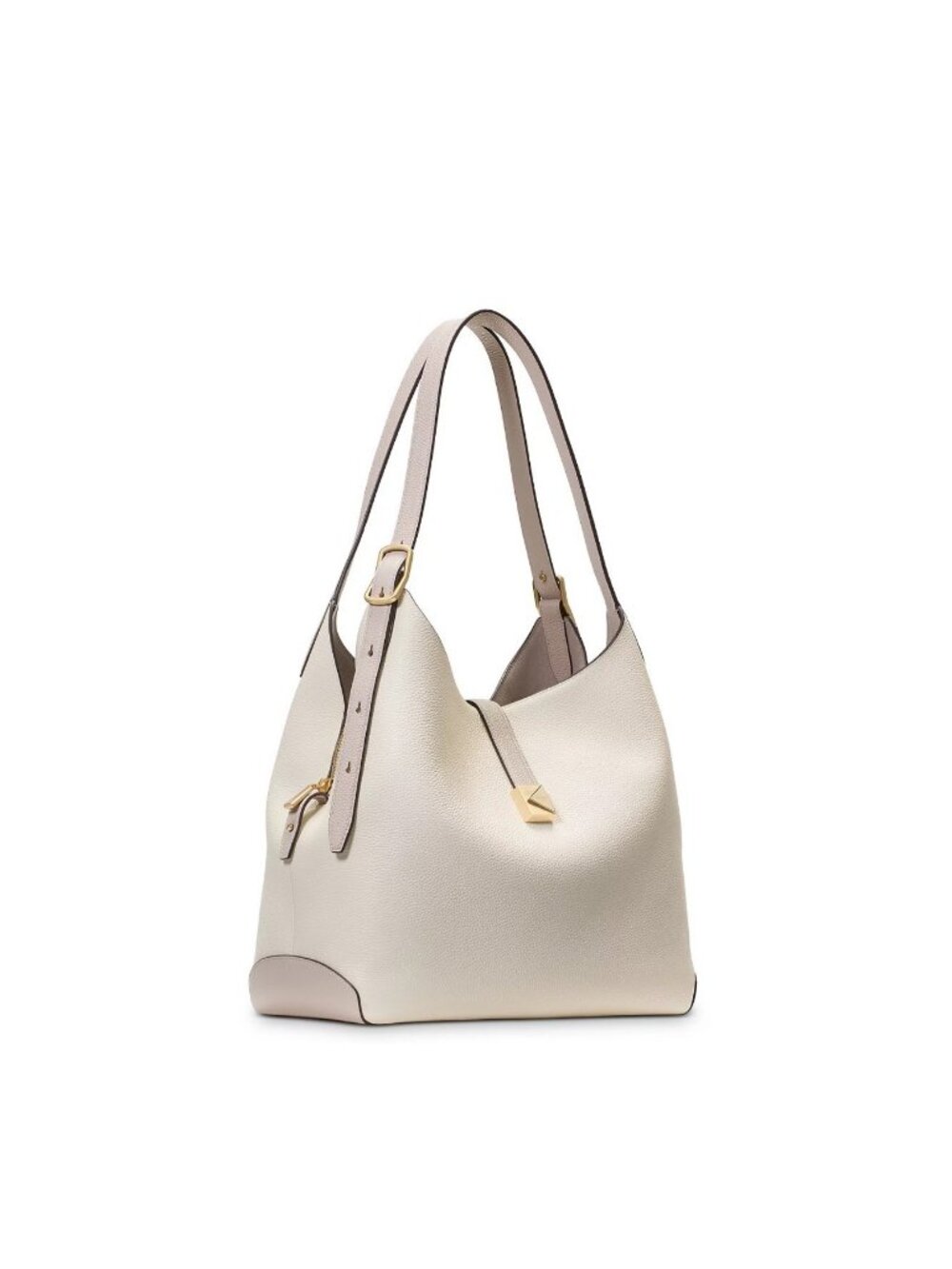 KATE SPADE NY Deco pebbled leather colorblock medium shoulder bag - Cashew milk